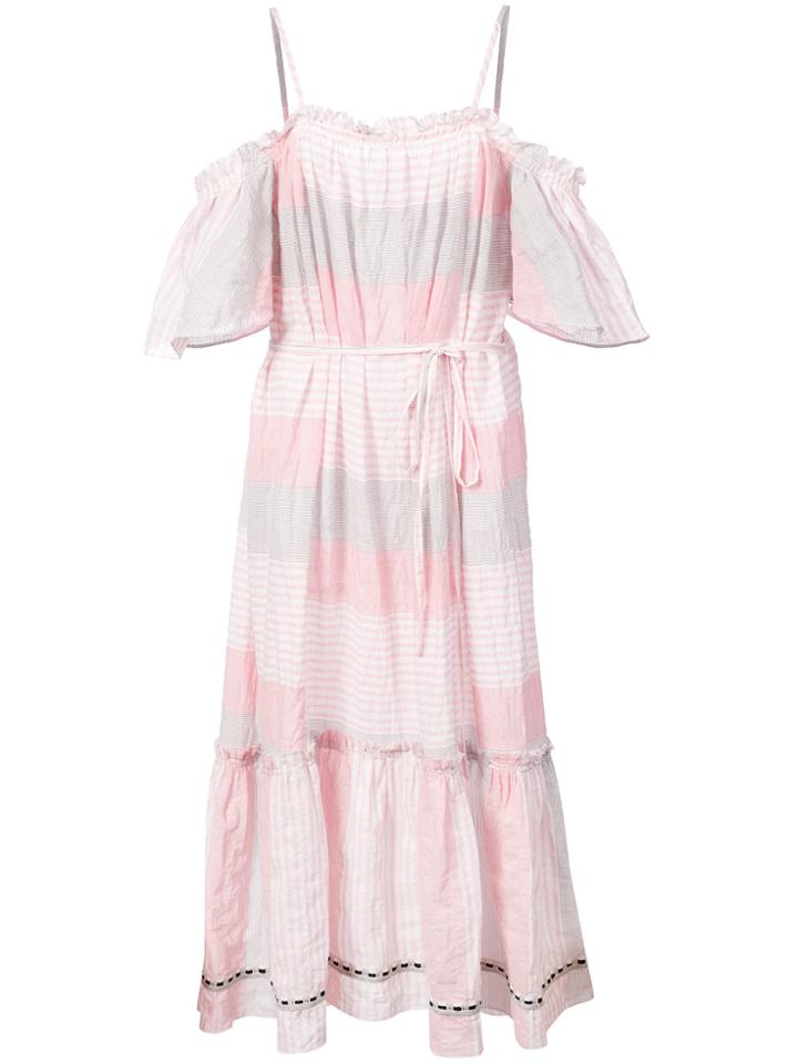Lemlem Dera Off Shoulder Dress - Pink & Purple