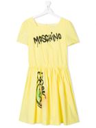 Moschino Kids Logo Printed Dress - Yellow & Orange