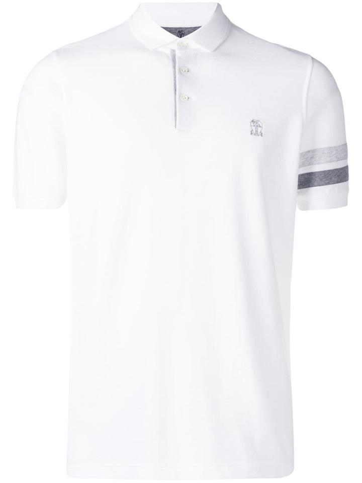 Brunello Cucinelli Monogrammed Polo Shirt - White