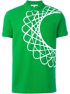 Carven Circle Print Polo Shirt, Men's, Size: L, Green, Cotton