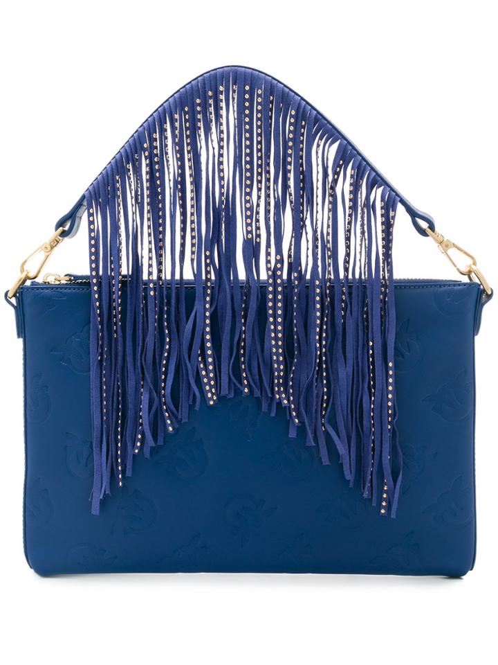 Pinko Fringe Handle Clutch - Blue