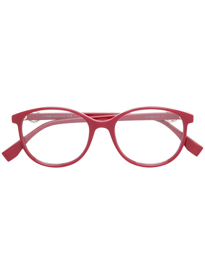 Fendi Eyewear Round Frame Glasses - Red