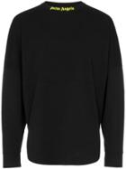 Palm Angels Logo Detail Long Sleeve T-shirt - Black