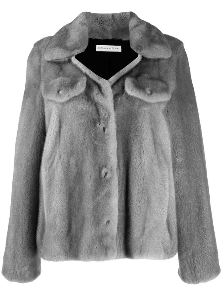 Inès & Maréchal Single-breasted Fitted Jacket - Grey