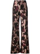 Christian Siriano Flared Patterned Trousers - Black