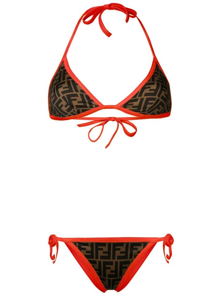 Fendi Monogram Bikini Set - Orange