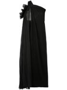 Y's Pleated Detail Shift Dress, Women's, Size: 2, Black, Cotton