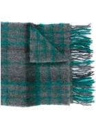 Paul Smith Checked Scarf, Women's, Grey, Mohair/lambs Wool