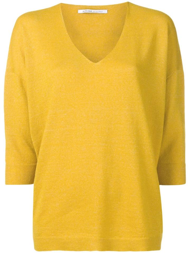 Agnona Classic Knit Sweater - Yellow