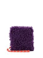 Mm6 Maison Margiela Faux-shearling Wallet - Purple