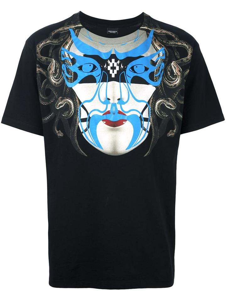 Marcelo Burlon County Of Milan Mask Print T-shirt, Men's, Size: Small, Black, Cotton