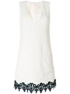 See By Chloé Lace Trim Shift Dress - White