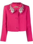 Emilio Pucci Embellished Collar Cropped Jacket - Pink