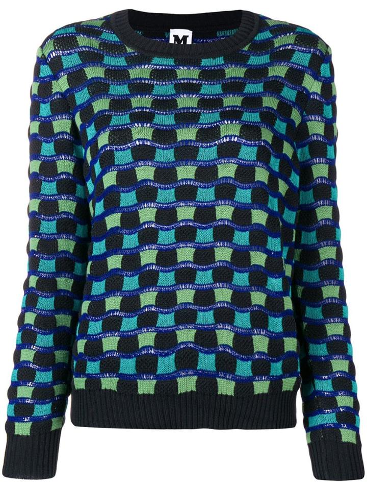 M Missoni Geometric Pattern Knit Jumper - Blue
