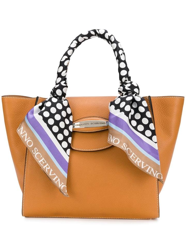 Ermanno Scervino Scarf Handle Tote - Brown