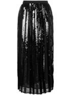 Twin-set Sequin Ribbon Midi Skirt - Black