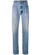 Re/done Straight Leg Pleated Jeans - Blue