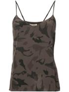 L'agence Camouflage Print Camisole, Women's, Size: Small, Grey, Silk