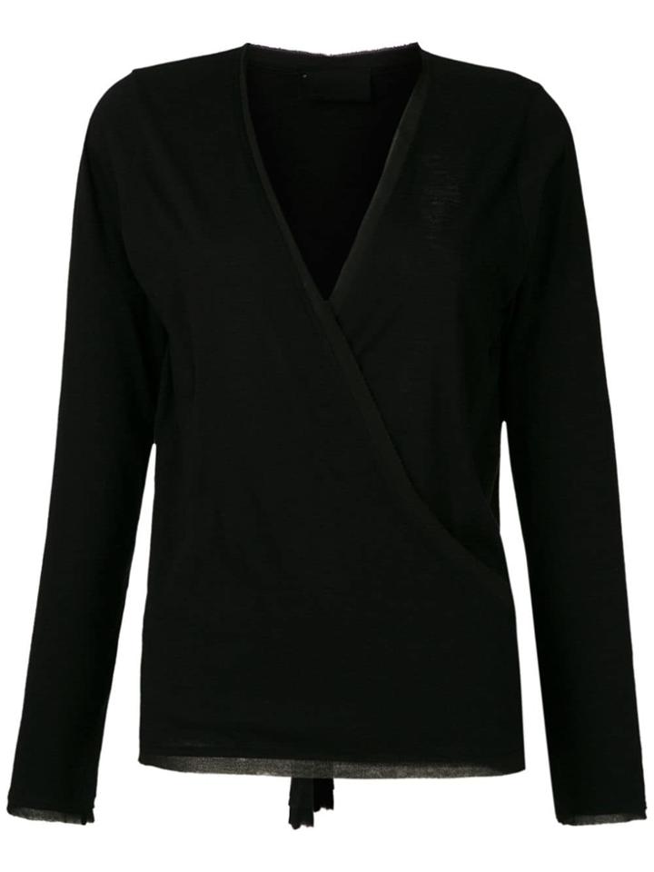 Andrea Bogosian Silk Wrap Blouse - Black