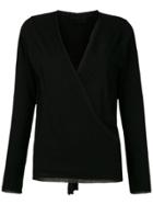 Andrea Bogosian Silk Wrap Blouse - Black