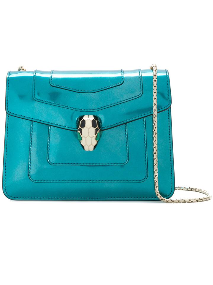 Bulgari Snake Head Shoulder Bag - Blue