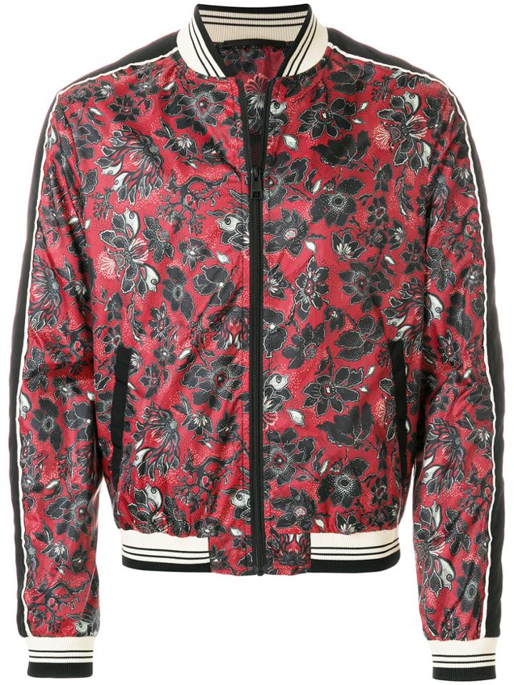 Just Cavalli Floral Printed Bomber Jacket - Red
