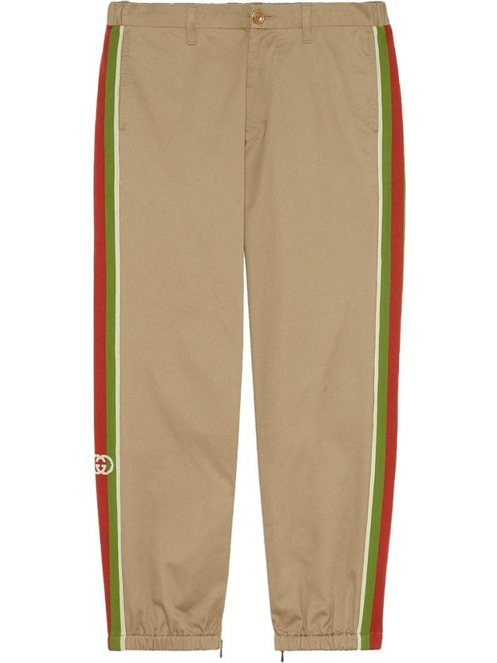 Gucci Cotton Pant With Stripes - Neutrals