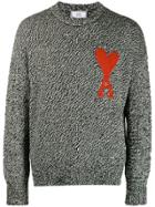 Ami Paris Intarsia Knit Jumper - White