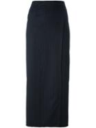 Erika Cavallini Pinstriped Long Skirt, Women's, Size: 46, Blue, Polyamide/polyester/spandex/elastane/virgin Wool