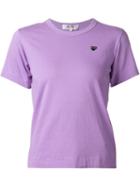Comme Des Garçons Play Embroidered Heart T-shirt, Women's, Size: Medium, Pink/purple, Cotton