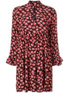 Ganni Loose Fit Floral Print Dress - Black