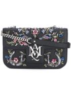Alexander Mcqueen - Insignia Embroidered Satchel - Women - Calf Leather/pvc - One Size, Women's, Grey, Calf Leather/pvc