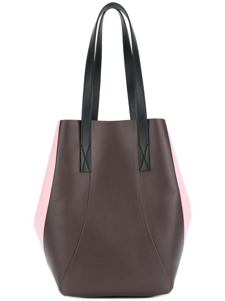 Marni Colour Blocked Tote Bag - Brown