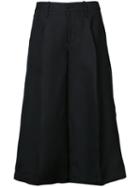 Co - Wide Leg Cropped Pants - Women - Silk/polyester - S, Black, Silk/polyester
