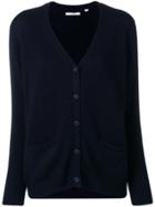 Chinti & Parker Elbow Patch V-neck Cardigan - Blue