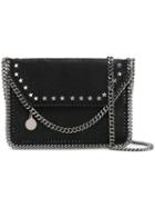 Stella Mccartney - Star-studded Falabella Foldover Bag - Women - Artificial Leather - One Size, Black, Artificial Leather