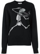 Moschino Skeleton Intarsia Jumper, Women's, Size: Xs, Black, Polyester/rayon/virgin Wool