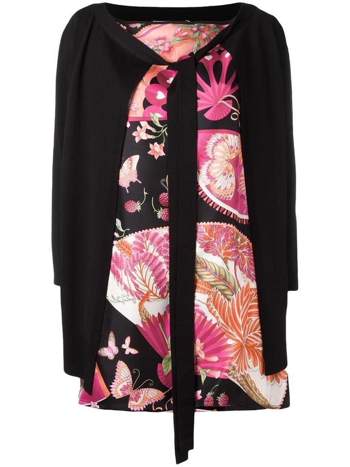 Salvatore Ferragamo Layered Blouse, Women's, Size: Medium, Black, Wool/silk