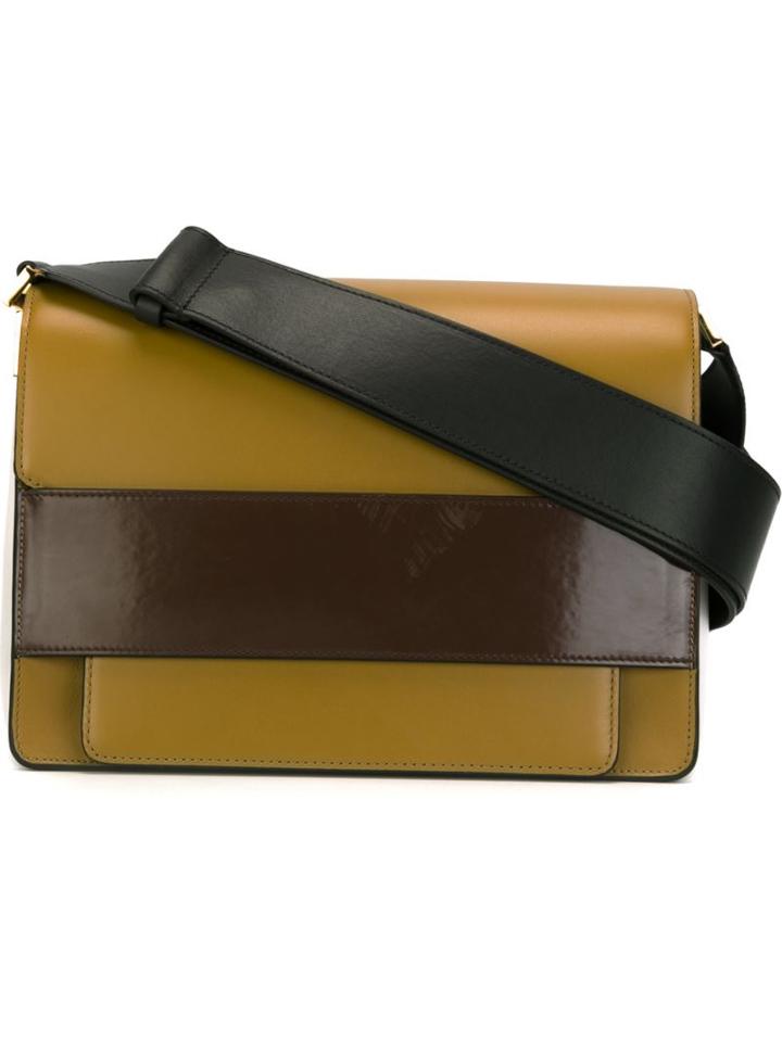 Marni Colour Block Shoulder Bag, Women's, Green, Leather
