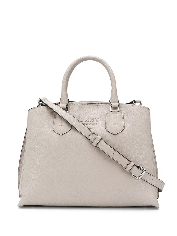 Dkny Logo Plaque Tote - Grey