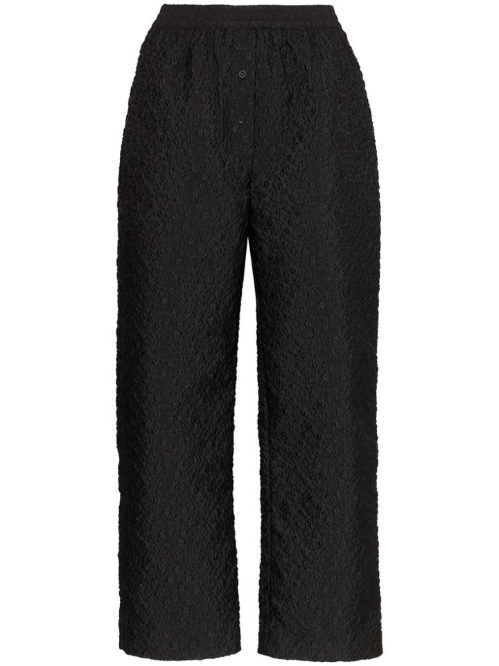 Cecilie Bahnsen Textured Floral Cropped Trousers - Black
