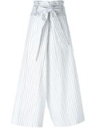 Marni Striped Trousers, Women's, Size: 40, White, Cotton/polyamide