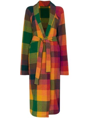 The Elder Statesman Check Cashmere Cardigan Coat - Rainbow Tartan