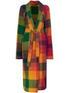 The Elder Statesman Check Cashmere Cardigan Coat - Rainbow Tartan