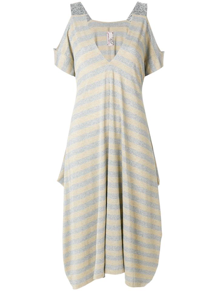 Antonio Marras Draped Striped Dress - Metallic