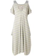 Antonio Marras Draped Striped Dress - Metallic
