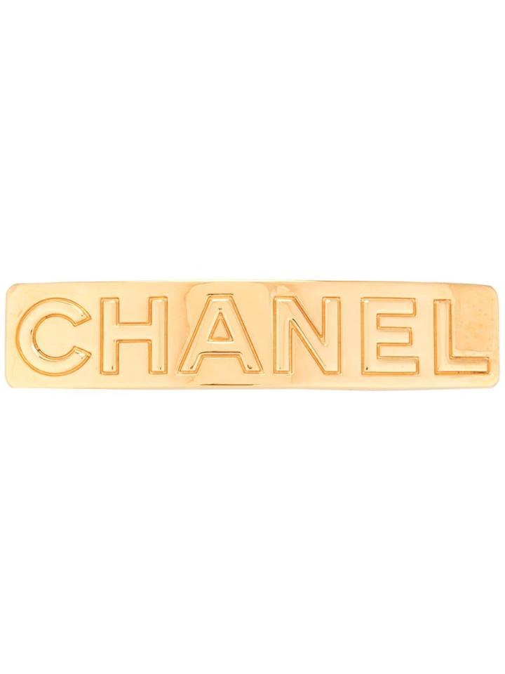 Chanel Vintage Logo Hair Clip - Gold