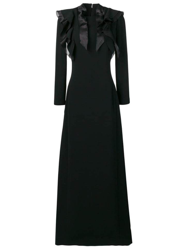 Genny Ruffled Long Dress - Black