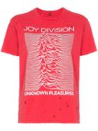 R13 Joy Division Distressed Cotton T-shirt - Red