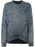 Diesel Floral Print Sweatshirt, Women's, Size: Xs, Grey, Cotton/polyester